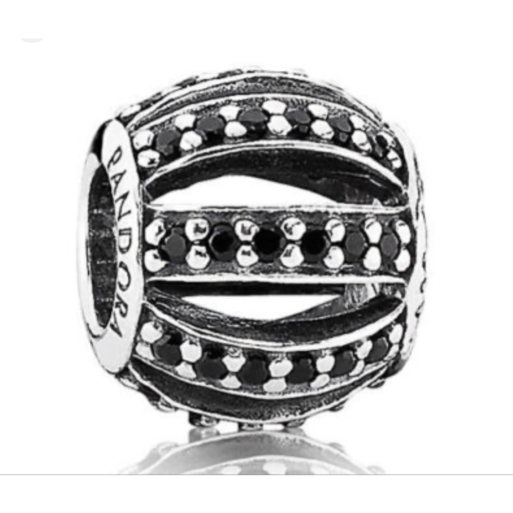Pandora Sterling Silver S925 ALE Leading Lady Black Pave Charm